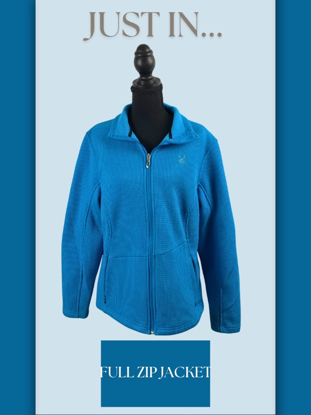 Spyder Women's Vibrant Blue Full-Zip Knit Jacket XL Activewear Gorpcore Fall